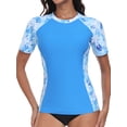 thumbnail image 1 of Charmo Color Blocked Swimsuit Tops for Womens Sun Protection UPF 50+ Rash Guard Quick Dry Running Swim Shirts, 1 of 9