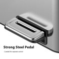 thumbnail image 3 of 2 x 4-Gallon Garbage Can for Kitchen, 2 Compartments for Recycling and Trash, Plastic Inner Buckets and Hinged Lids, Wide Stainless Steel Shape (15 + 15 for 30L Total), Silver, 3 of 7