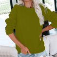 thumbnail image 1 of Hauts pour Femmes Manches Longues Amples Décontractés Tunique Plissée Boutonnée Imprimé Halloween Vert Armée L, 1 of 6