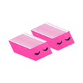 thumbnail image 1 of 50 Count Lash Bags Eyelash Makeup Bags with Zipper Adorable 20x15cm Rose Red, 1 of 9