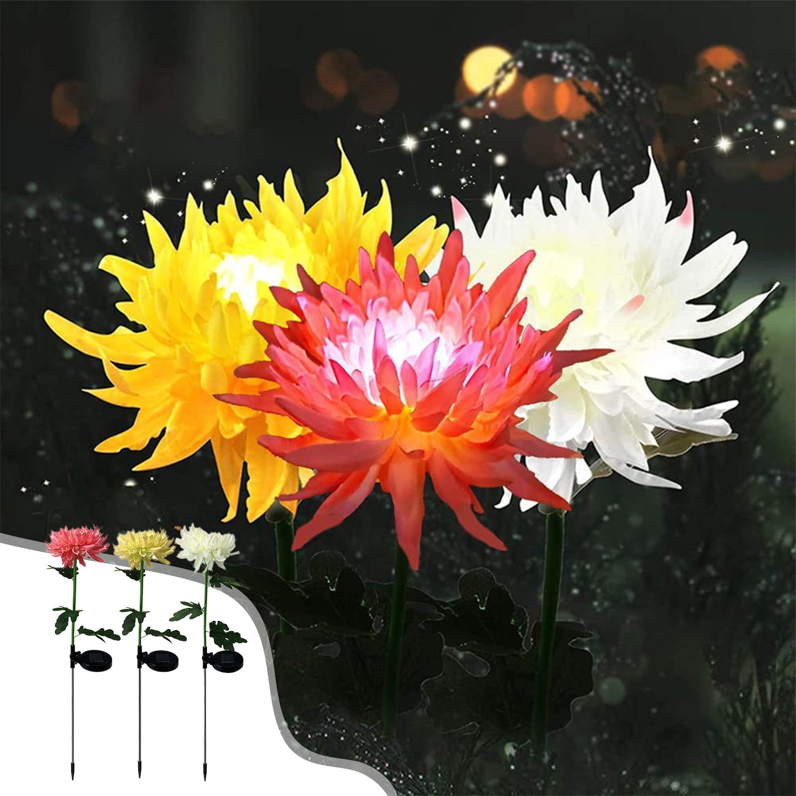 Cagogo Clearance under $5 Solar Garden Lights, Solar Flowers Lights with Glowing Flowers, Upgraded Solar Panel, Solar Lights Outdoor for Garden Decoration,Yard Decor and Gift for Mother