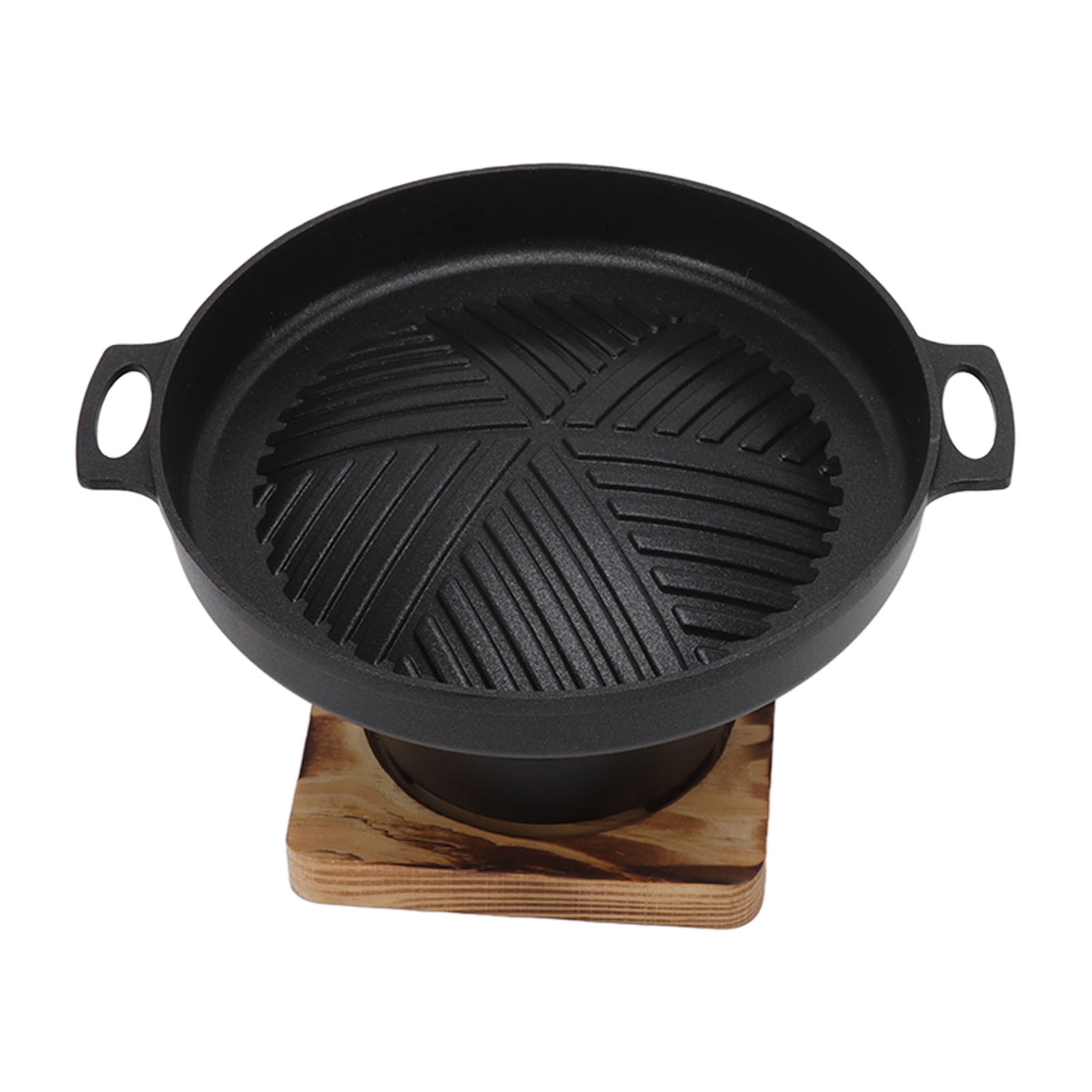 Mini BBQ Grill Portable Smokeless Tabletop Barbecue Grill Easy To Assemble for Camping Picnic Home Use Black Oak Aluminum Alloy 844g