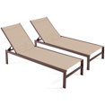 thumbnail image 1 of Gymax Ensemble de 2 Chaises Longues de Patio en Aluminium, Chaise Longue d'Extérieur Réglable avec Dossier à 6 Positions, 1 of 10