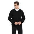 thumbnail image 1 of TOPTIE Chandail à Manches Longues en Coton pour Hommes, Col en V, Basique, Conçu, 1 of 8
