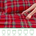 thumbnail image 4 of Gogreen Ensemble de Draps 3 Pcs à Poches Profondes pour Lit Simple s'Adapte à 14 Pouces, Microfibre Respirante Ultra Douce Ensemble de Draps Format Simple, Style Hôtel de Luxe Déco Maison Ensemble de Draps pour Lit Simple, Cadeau pour Femmes, Hommes - Carreaux Rouges, 4 of 7