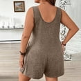 thumbnail image 4 of Combinaisons Décontractées pour Femmes Été Sans Manches Uni Poche Combinaison Courte Polyester 1 Pce, 4 of 9