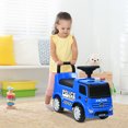 thumbnail image 3 of Patiojoy Kids Ride On Police Car 2-in-1 Toddler Push Car w/Storage Space Indoor & Outdoor Use Blue, 3 of 8