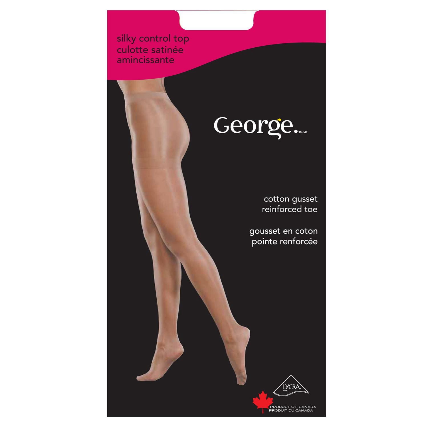 George Women's' Silky Control Top Pantyhose