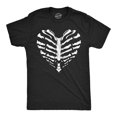 thumbnail image 1 of Mens Skeleton Ribcage Heart Funny T Shirt Spooky Novelty Tee for Men (Heather Black - Skeleton Ribcage Heart) - S, 1 of 3