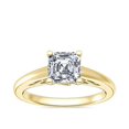 thumbnail image 1 of 1.00 T.C.W Asscher Shape Natural Diamond Latest Design Solitaire Wedding Ring for Women Solid 18K Yellow Gold Size 8, 1 of 1