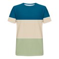 thumbnail image 5 of Plebaso T-Shirts pour Hommes à Blocs de Couleur Manches Courtes Chemises Imprimées Col Ras du Cou Été Décontracté Amples T-Shirts Hauts, 5 of 5