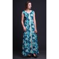 thumbnail image 3 of Bimba Robe Maxi Sans Manches à Fente avant Imprimée Teinture sur Nœuds Été Printemps pour Femmes - XX-Grand, 3 of 5