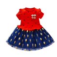 thumbnail image 1 of Zpanxa Robe Style Deux Pièces pour Tout-Petites Filles en Tricot de Coton à Imprimé Cœur, Haut à Manches Courtes, Robe de Fête Décontractée Rouge 1-2 Ans, 1 of 6