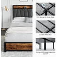 thumbnail image 2 of Ourlova King Bed Frame with Integrated Storage Headboard Charging Station and Drawers Noise Free Sturdy Platform No Box Spring Needed, 2 of 8