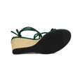 thumbnail image 3 of BLISSFUL STEP Sandales à Talon Compensé à Lacets à Brides pour Femme Vert Foncé (Taille 6), 3 of 7