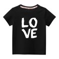 thumbnail image 1 of Penkiiy Mode Mignon pour Tout-Petits Garçons Filles Col Rond Imprimé Manches Courtes 9-10 Ans Noir, 1 of 6