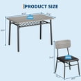 thumbnail image 2 of Dining Table Set for 4 with Storage Rack – 5-Piece Kitchen Table & Upholstered Chairs, Wood Tabletop, Heavy-Duty Metal Frame – Dining Room Set for Small Space – Gray, 2 of 7