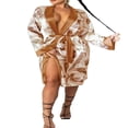 thumbnail image 1 of Women Silk Satin Robe Bathrobe Gown Kimono Sleepwear Pjs Lingerie, 1 of 4