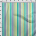 thumbnail image 2 of oneOone Tissu Popeline de Coton Multicolore Rayé Imprimé au Mètre 42 Pouces de Large, 2 of 3