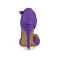 thumbnail image 2 of BLISSFUL STEP Chaussures pour Femmes Bout Rond Talon Aiguille Sandales à Bride en T Violet 7, 2 of 7