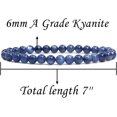 thumbnail image 2 of Bracelet Extensible en Perles Rondes de 6 mm en Pierre Précieuse de Cyanite de Qualité AA Naturelle 7 Pouces Unisexe, 2 of 3