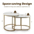 thumbnail image 4 of Giantex Modern Nesting Coffee Table Set of 2, Accent Marble Look Stacking Side Table, End Table Sets, Easy Assembly, 4 of 8