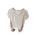 thumbnail image 1 of Yuyuzo Hauts de Pyjama Grande Taille pour Femmes Manches Courtes Haut de Pjs Col Rond Chemises de Nuit Doux Confortables Vêtements d'Intérieur, 1 of 3