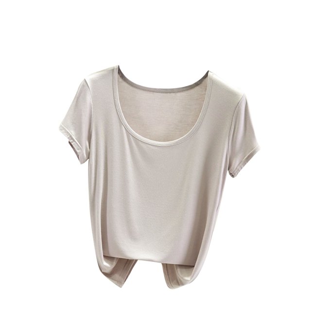 Yuyuzo Hauts de Pyjama Grande Taille pour Femmes Manches Courtes Haut de Pjs Col Rond Chemises de Nuit Doux Confortables Vêtements d'Intérieur
