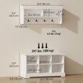 thumbnail image 3 of HOMCOM Ensemble de Banc à Chaussures et Portemanteau avec 8 Casiers de Rangement, Blanc, 3 of 10