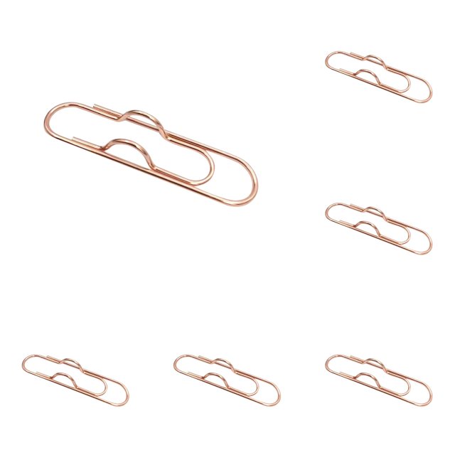 Metal Pen Clips,Paperclip Pen Holders for Notebooks and Papers,Multifunctional Pen Clips,Portable Metal Paper Clips,Pen Holder Clip for Notebook,Books,Planner,Journals,Clipboard,Rose Gold 5PCS