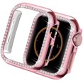 thumbnail image 1 of KOMI Compatible for Apple Watch Case 38mm 40mm 42mm 44mm Bling Crystal Diamonds Rhinestone Bumper Cover for Women Girl, Hard PC Protective Frame for iWatch Series 6/5/4/3/2/1/SE/SE2-44mm Pink, 1 of 5