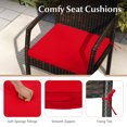 thumbnail image 4 of Patiojoy 7-Piece Patio Dining Set 63�� Rectangle Table w/ PE Rattan Chairs Acacia Wood Tabletop & Removable Cushions Red, 4 of 7