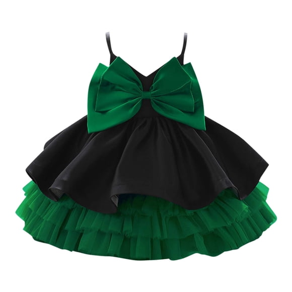 TJAZFJPA Girls Dresses Size 10-12 Infant Girls Sleeveless Christmas Bowknot Tulle Ruffles Princess Dress Birthday Party Dresses Clothes Dresses for Girls