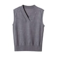 thumbnail image 1 of MeetoTime Chandail Sans Manches pour Femme, Col en V, Basique, Uniforme, Tricot, Camisole Tricotée, 1 of 7