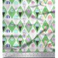 thumbnail image 1 of Soimoi Toile de Canevas Lourde Verte Tissu Imprimé Géométrique Art Octogonal 1 Yard 58 Pouces de Large, 1 of 5