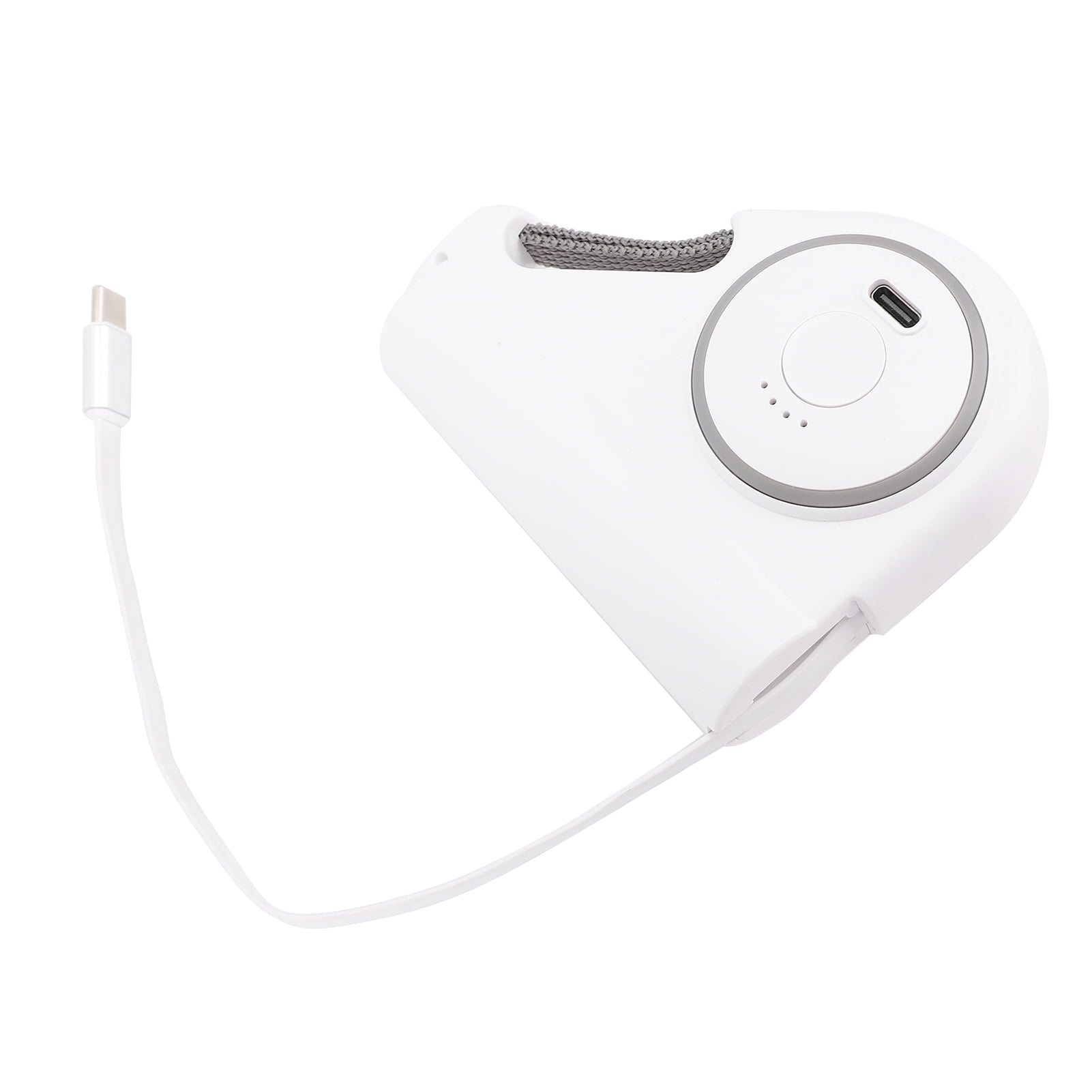 Portable Charger with Retractable Cable, 5000mAh Power Bank with LED Light, Fast Charging for Travel