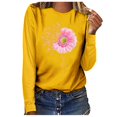 thumbnail image 1 of Fridja Haut Décontracté pour Femmes contre le Cancer du Sein à Manches Longues Col Rond Chandail en Molleton Chandail Blouse, 1 of 4
