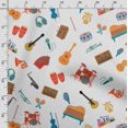 thumbnail image 3 of Soimoi Musical Instruments Printed, Poly Canvas Fabric, Decor Sewing Fabric by The Yard 56 Inch Wide,Decorative Fabric for Curtains Tote Bags, Red, Orange, 3 of 5