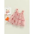 thumbnail image 4 of Xingqing Robe d'Été Adorable pour Bébés Filles, Douce, à Bretelles, Sans Manches, à Fleurs Imprimées, en Dentelle, Tutu, Robe Soleil, 4 of 7