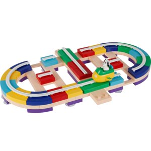 36/82pcs Bâtir la voie du bloc 2 Régimes DIY Course Car Track pour l'amélioration des compétences en motricité Fine Course Track Building Block Track