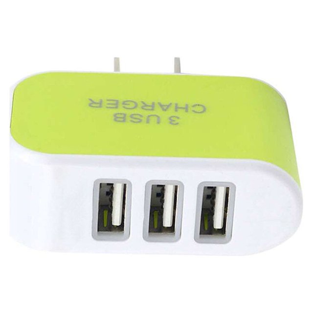 Universal Candy Color 3 USB adapter 3 port Multi-Port Wall Charger US Plug Wall Adapter Cube Block AC 110-220V 5V