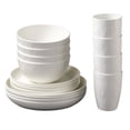 thumbnail image 1 of Plastic Dinnerware Set 16 Piece Includes 8 Plates 4 Bowls 4 Cups Microwave Safe Dishwasher Safe For Kitchen Use, 1 of 6