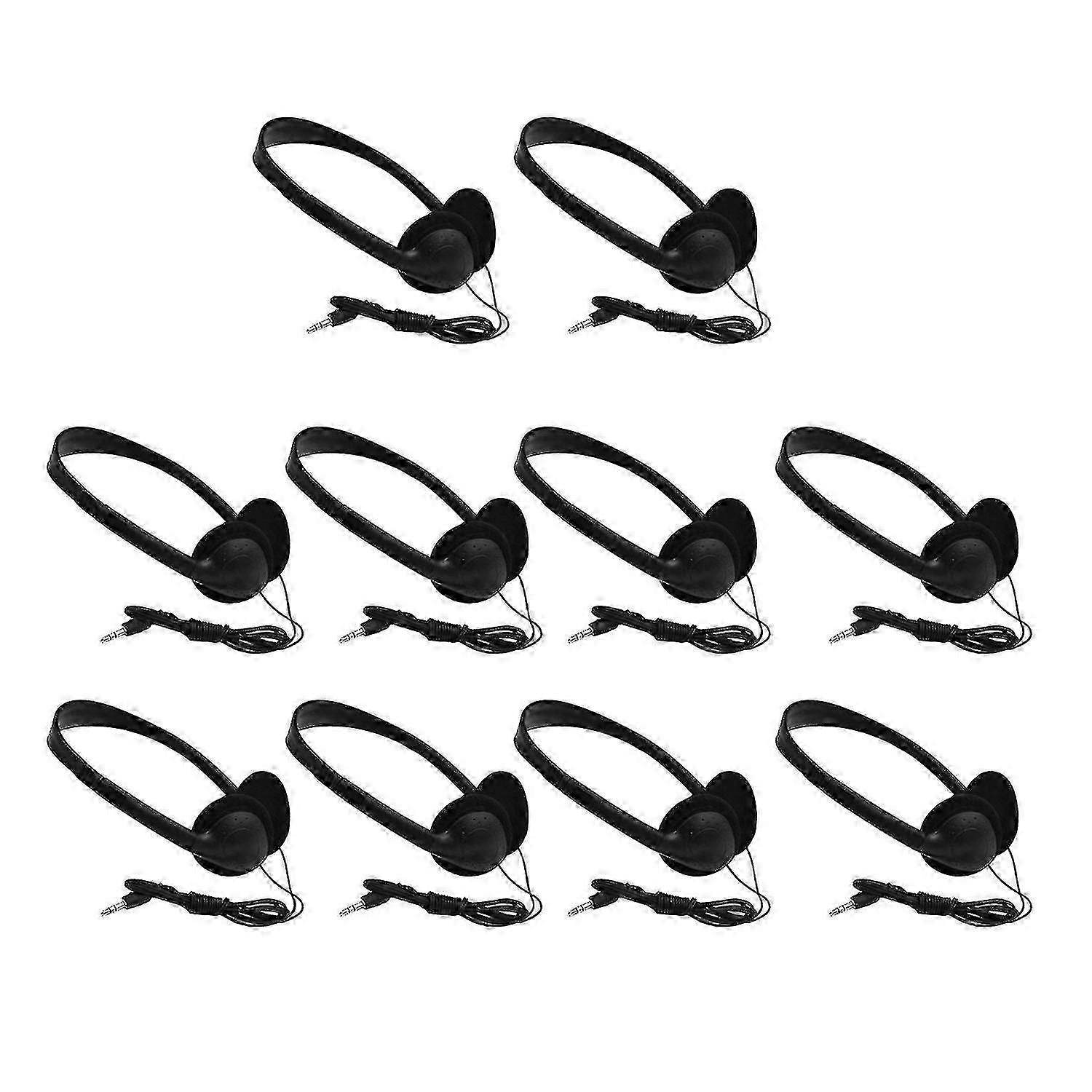 10 Pack Wired Classroom Headphones for Students, Schools, Computer Labs Bulk Headsets