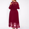 thumbnail image 3 of CHUANK Summer Plus Size Maxi Dresses For Wedding Guest Lace Stitching Dress Cold Shoulder Long Dresses Short Sleeve, 3 of 7