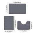 thumbnail image 3 of Fridja 3pcs Bathroom Rugs Bath Mat Toilet Mats Soft Comfortable Non-Slip Bathroom Rug Set Bath Mats for Bathroom Machine Washable Bath Mat Bathroom Rug Sets, Dark Gray, 3 of 5