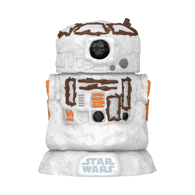 Funko Pop! Star Wars : Holiday - R2-D2 Bonhomme de Neige en Vinyle Bobblehead Est une Figurine en Vinyle de 3,66 Pouces Présentant un design de Bonhomme de Neige Orienté vers l'Avant de R2-D2 avec une texture de Flocon de Neige Blanche, des Détails de Brindilles Brunes sur la Tête et le Corps, des accents de Carotte orange sur les Membres et l'Armure, et des Yeux Circulaires Noirs et des Boutons, Convenant aux Collectionneurs Star Wars et au décor des Fêtes.