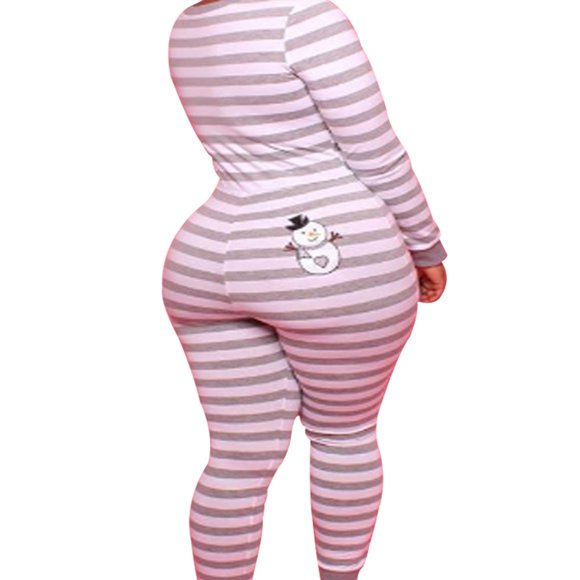 Women Button Neck Long Sleeve Bodysuit Pink S