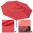 thumbnail image 2 of Yescom Parasol de Patio 11 Pi à 3 Niveaux avec Manivelle à DEL Solaires, Inclinaison, Bouton, Cour et Maison, 2 of 11