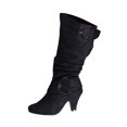 thumbnail image 1 of Kcodviy Bottes Chaussures Fuselées Femmes Bottes Hauteur Genou Bottines pour Femmes Talon Bottes Hauteur Genou Cuir pour Femmes Bottes Talon Haut Bottes en Suède pour Femmes Hauteur Genou Bottes Rétro pour Femmes, 1 of 4