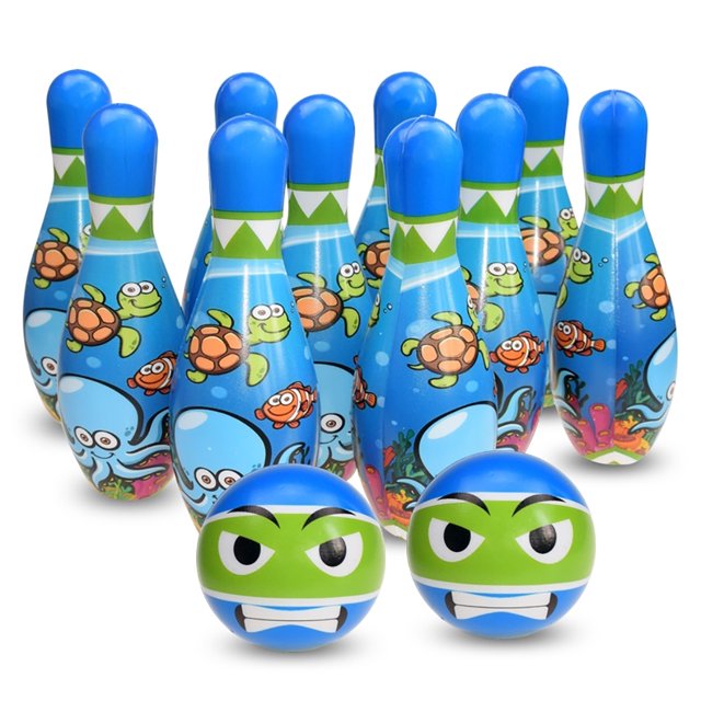 12PCS Kid Bowling Set Creative Early Education Toy Bowling Game for Home Indoor